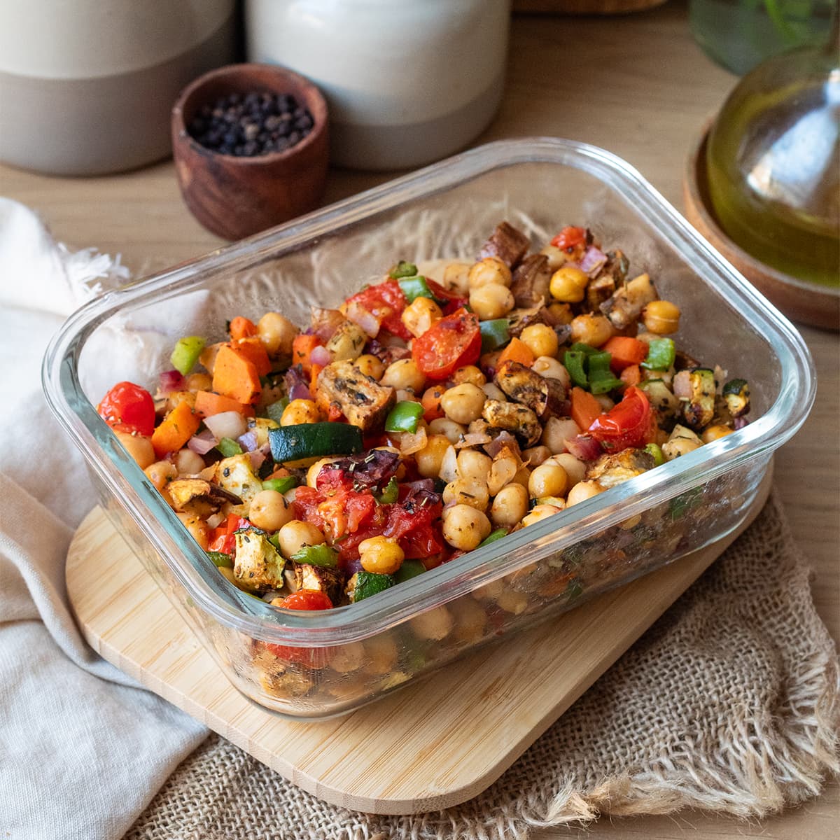 Tupper por menos de 5 euros, garbanzos con verduras en Cecofry