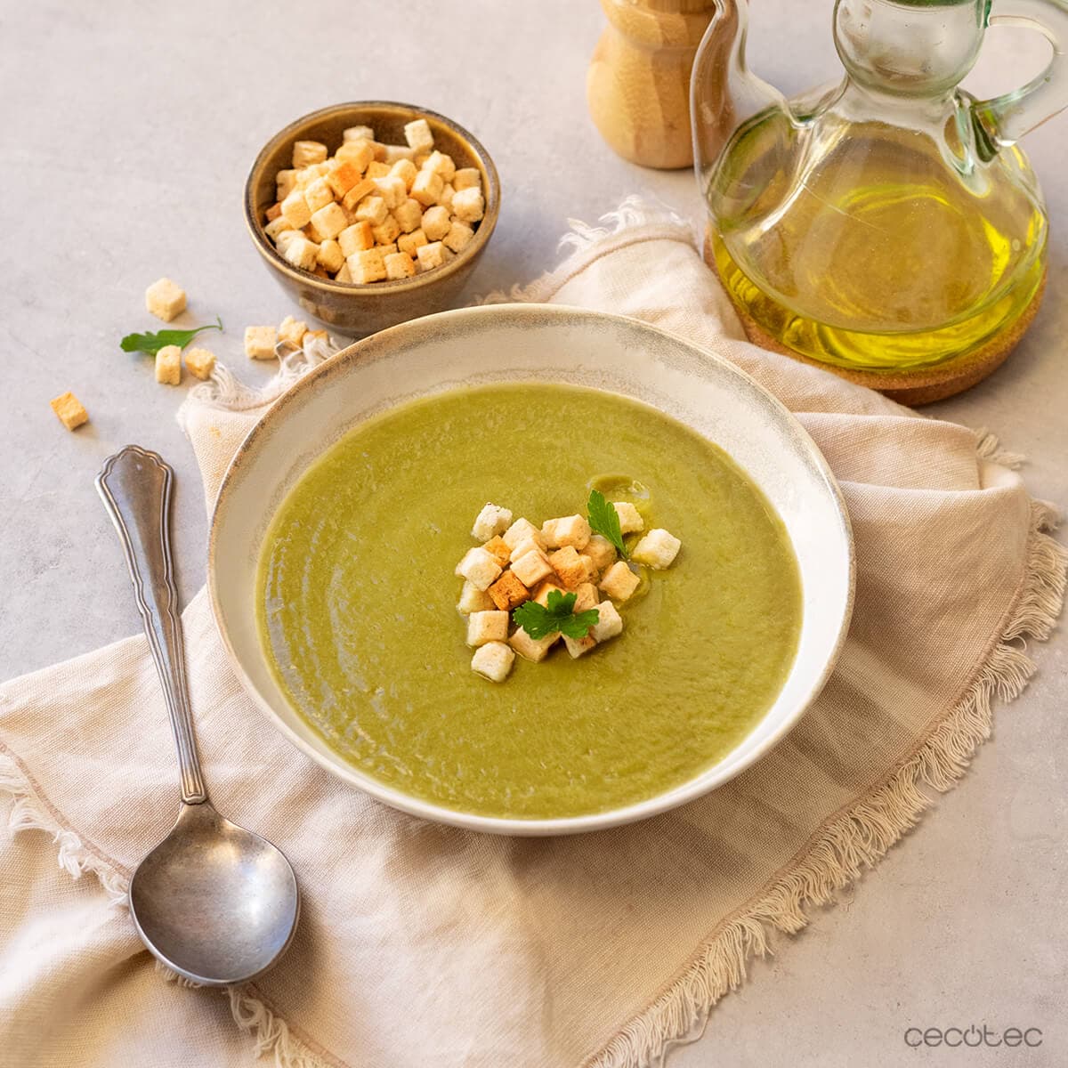 Crema de espinacas y calabaza en Ollas GM