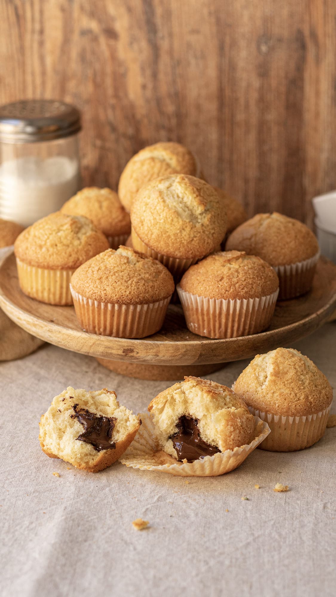 Magdalenas rellenas de chocolate en Mambo