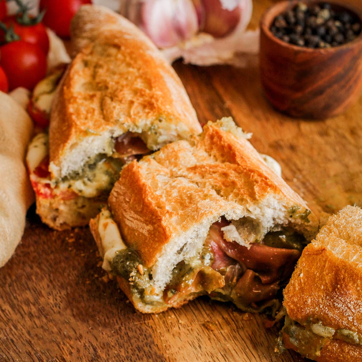 Bocadillo caprese brutal en Cecofry