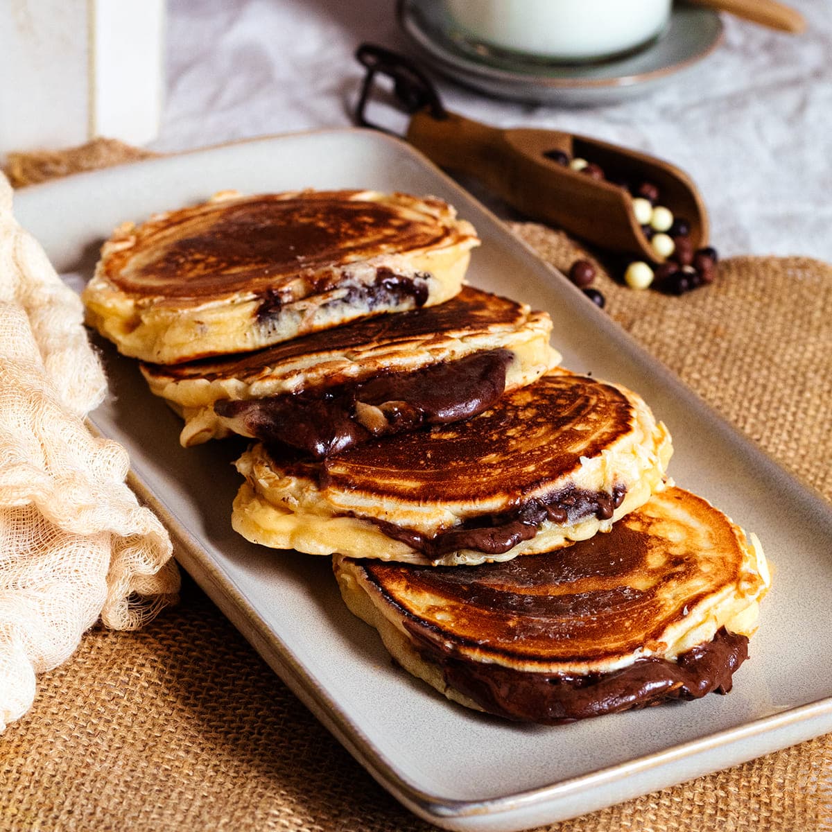 Pancakes rellenos de Nutella en Mambo