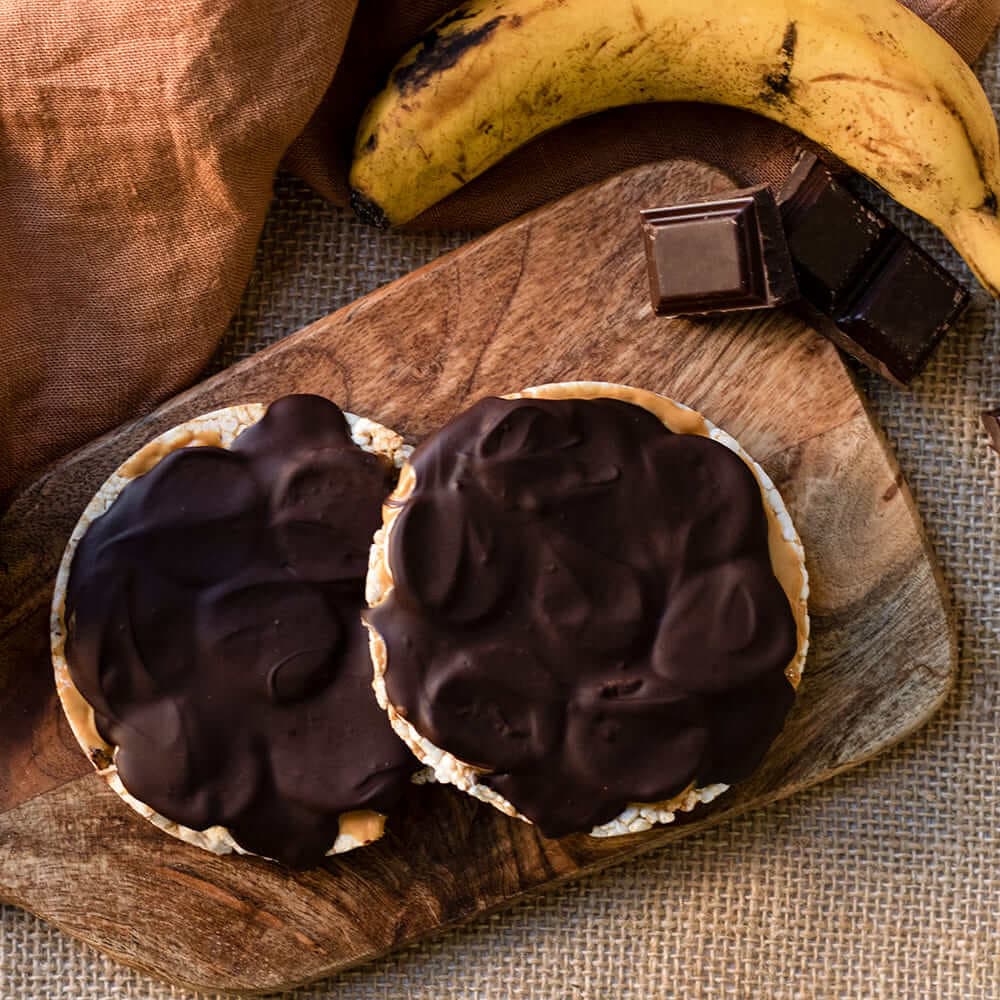 Tortitas de arroz con mantequilla de cacahuete y plátano en Mambo