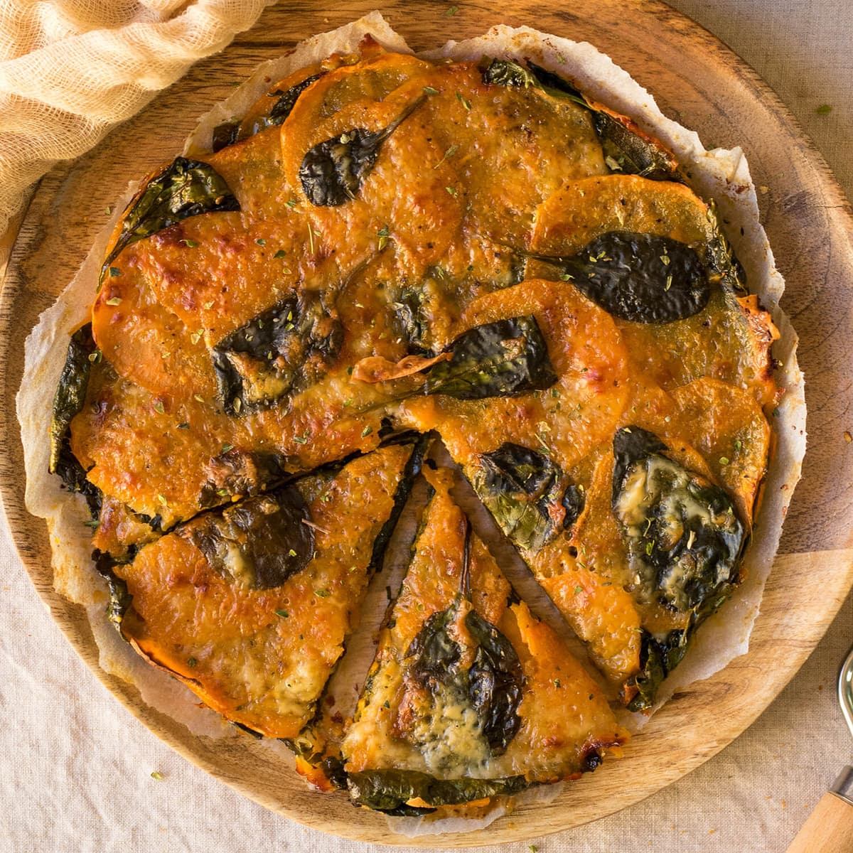 Pastel de boniato y espinacas en Olla GM