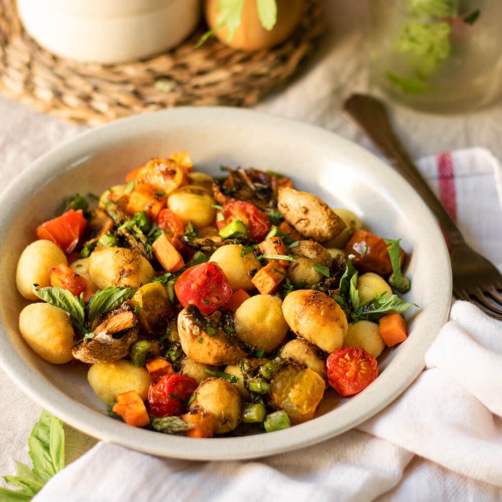 Ñoquis con verduras en Cecofry