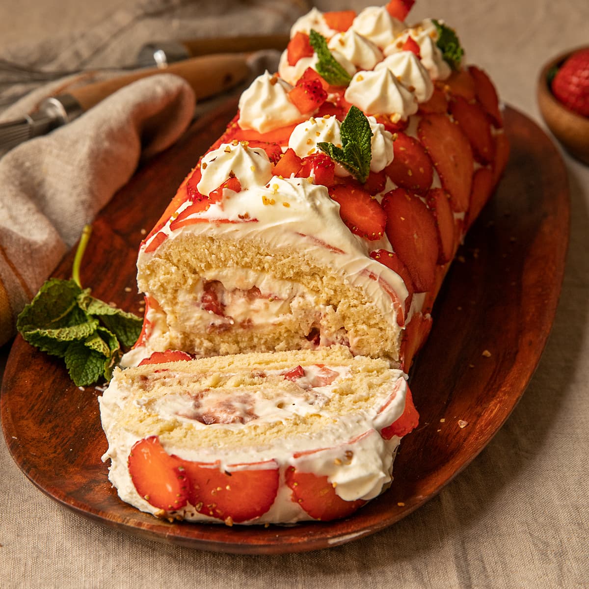 Brazo de fresas con nata en Mambo
