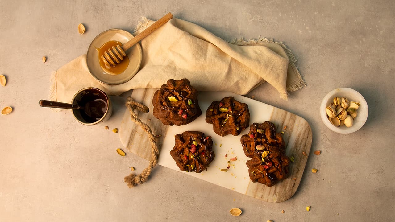 Gofres de chocolate y boniato