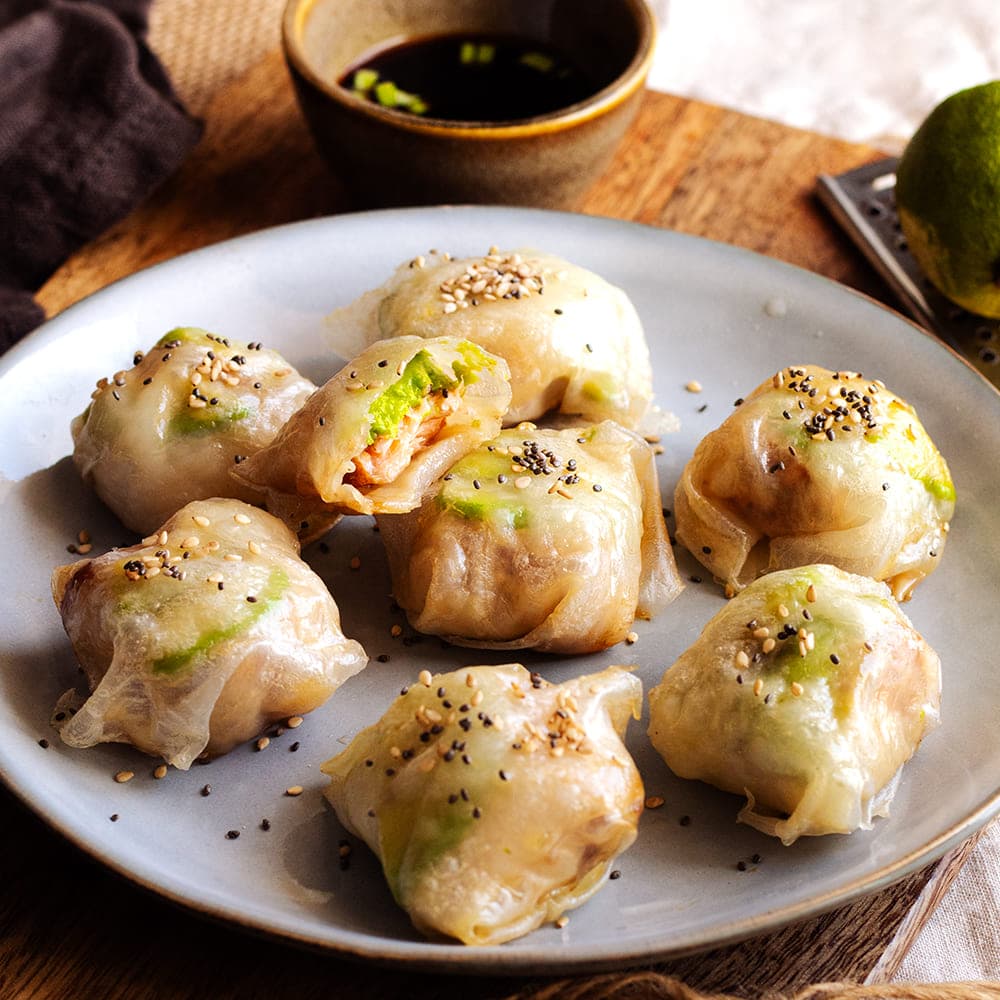 Saquitos de salmón marinado en Cecofry