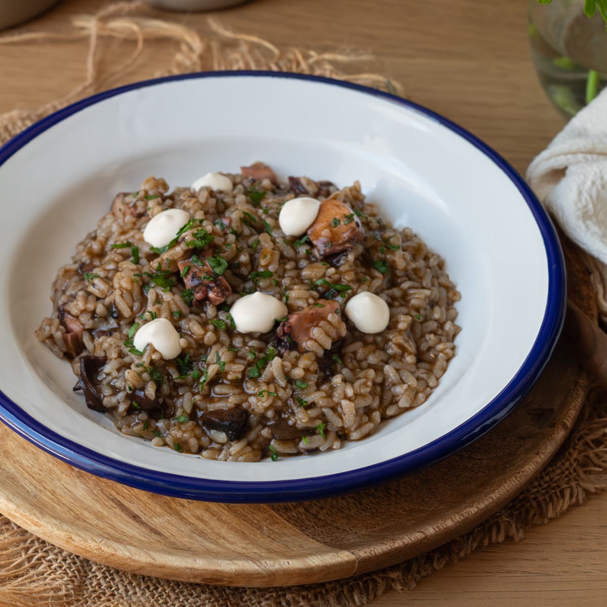 Arroz de pulpo y calamares en un paso en Olla GM
