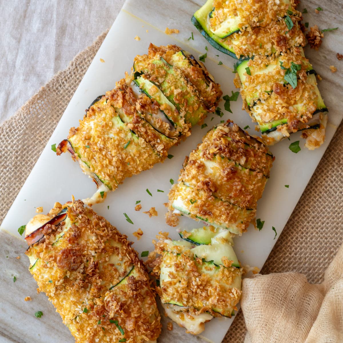 Canelón de calabacín crujiente en Cecofry