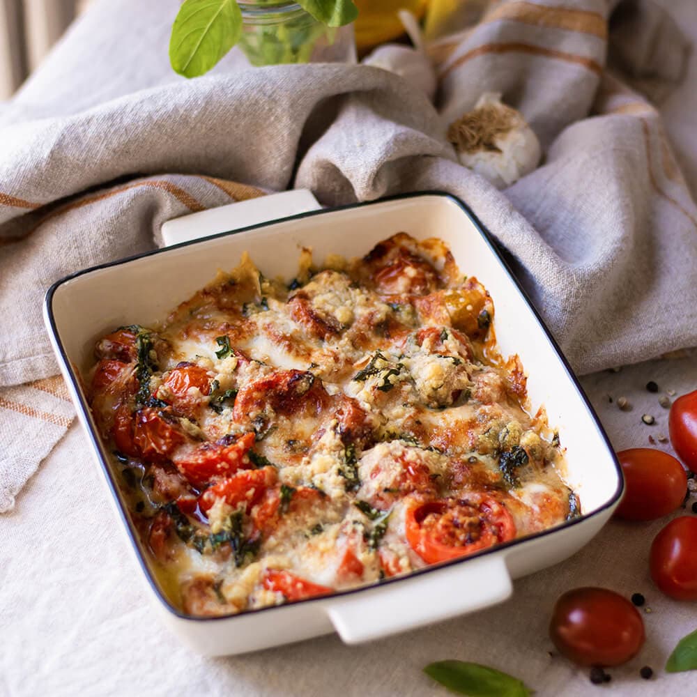 Gratinado de tomates cherry en Cecofry