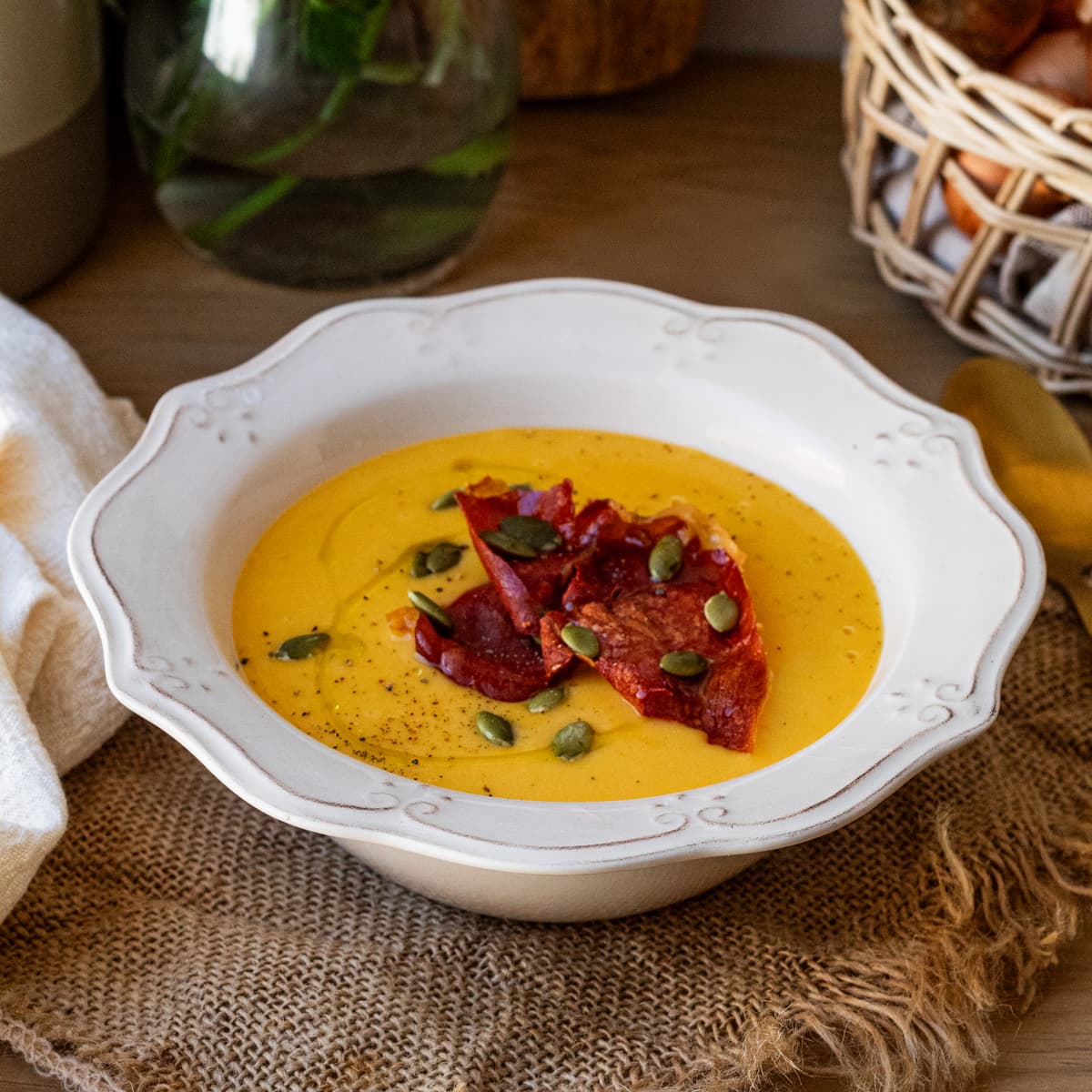 Crema de calabaza y coco en Olla GM