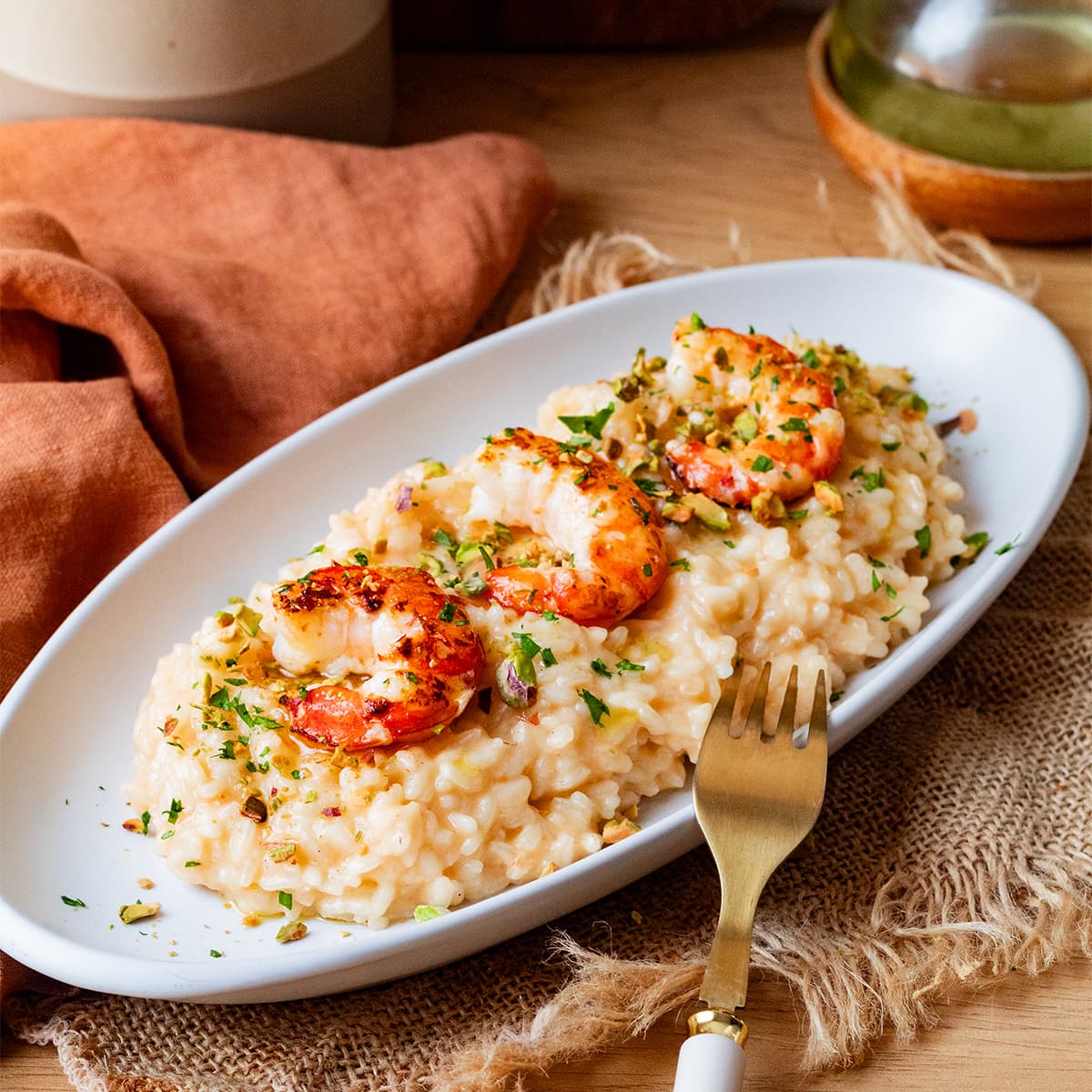 Risotto de gambones y coco en Mambo