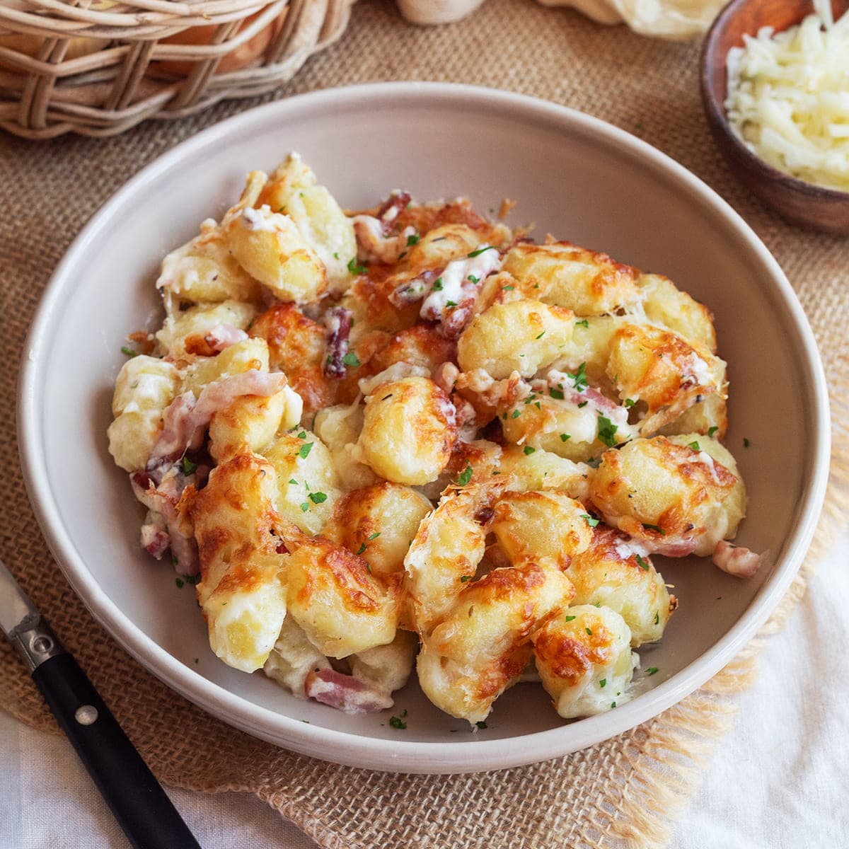 Ñoquis estilo Foster en Ollas GM