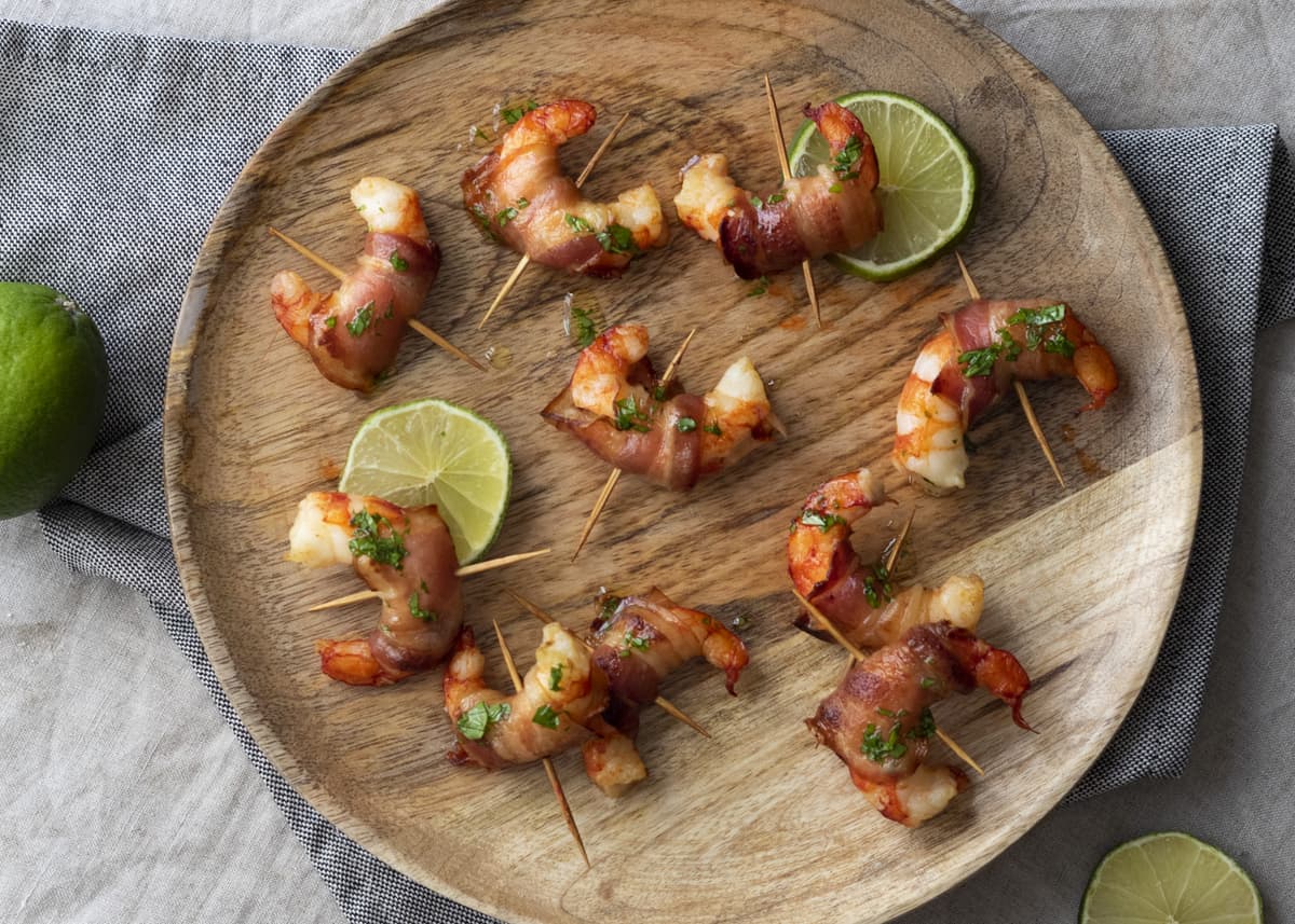 Gambones con panceta curada en Cecofry