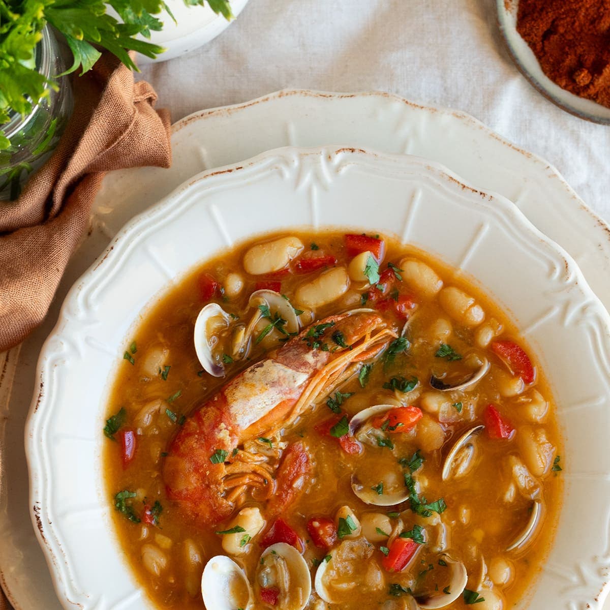 Alubias con marisco en 15 minutos en Ollas GM