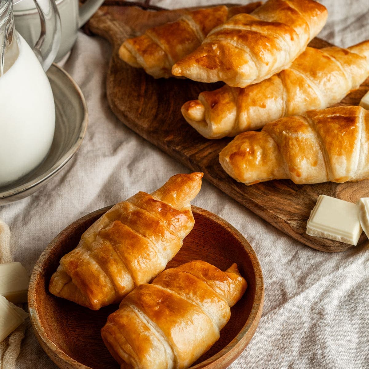 Cruasanes de chocolate blanco en Cecofry
