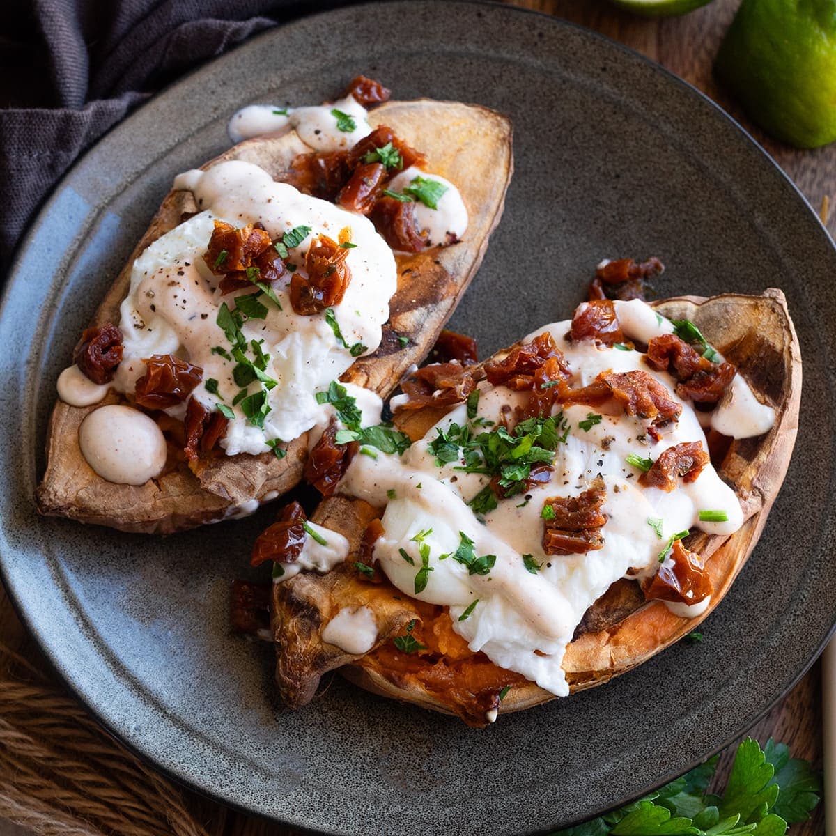 Boniatos con huevos turcos en Cecofry