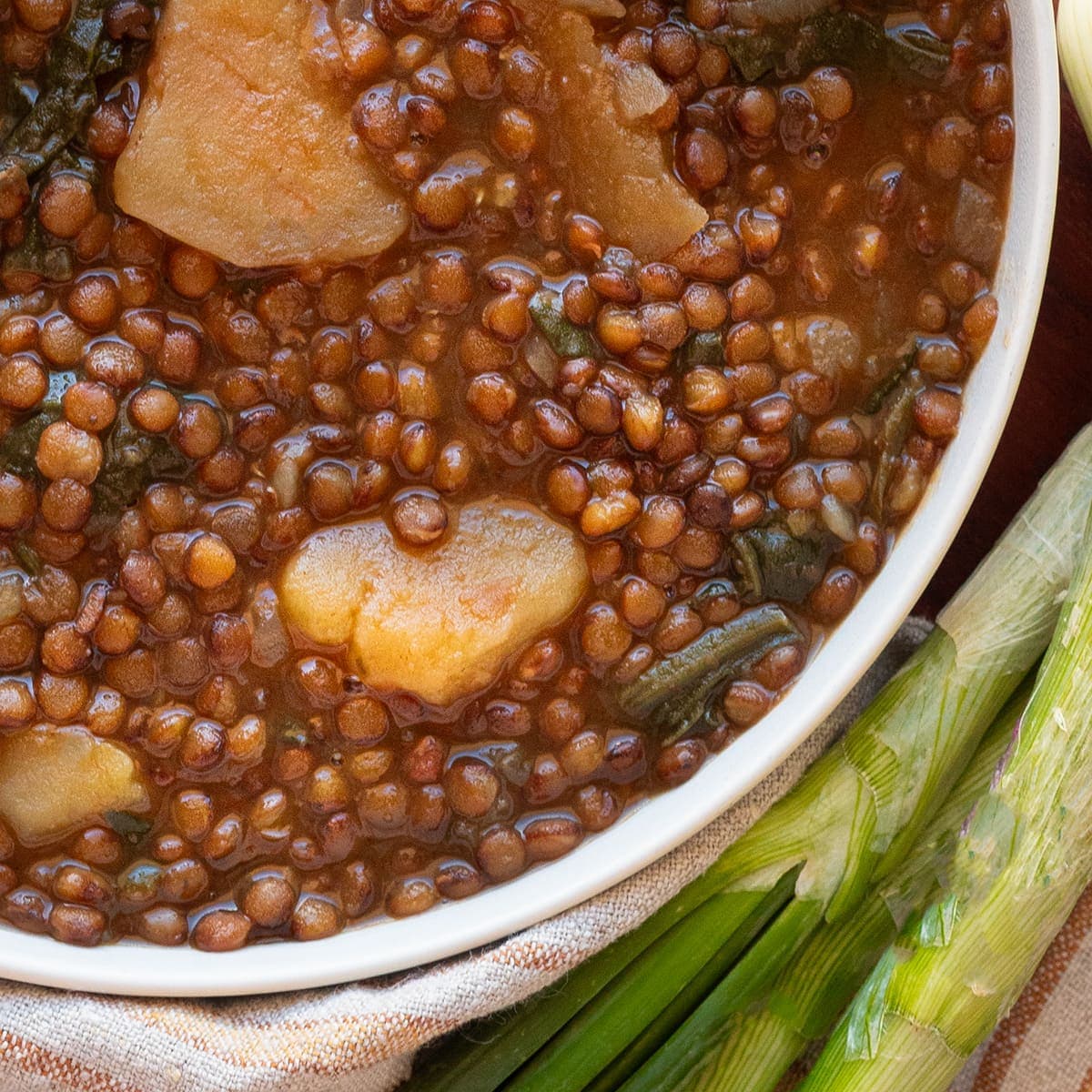 Lentejas con espinacas en Olla GM