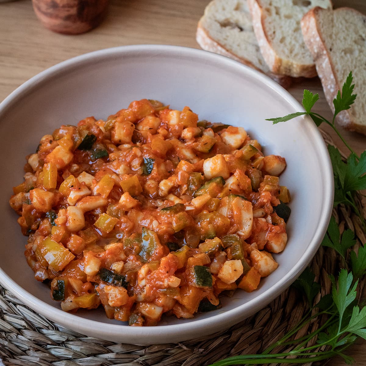 Sepia con verduras en Olla GM
