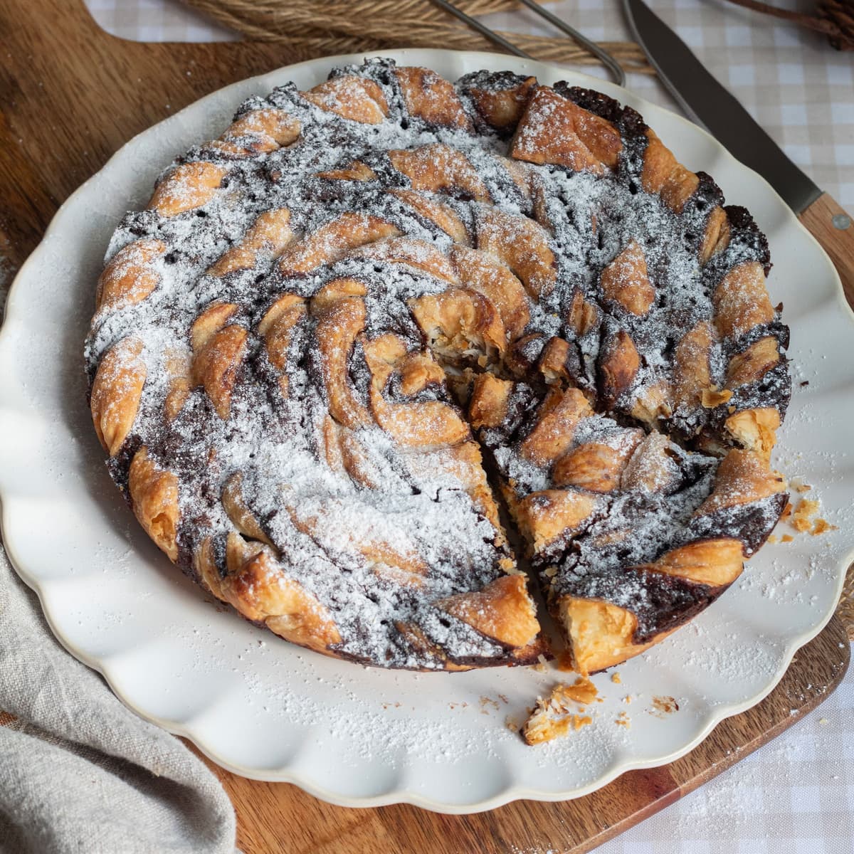 Rosca de hojaldre y Nutella con 2 ingredientes en Ollas GM