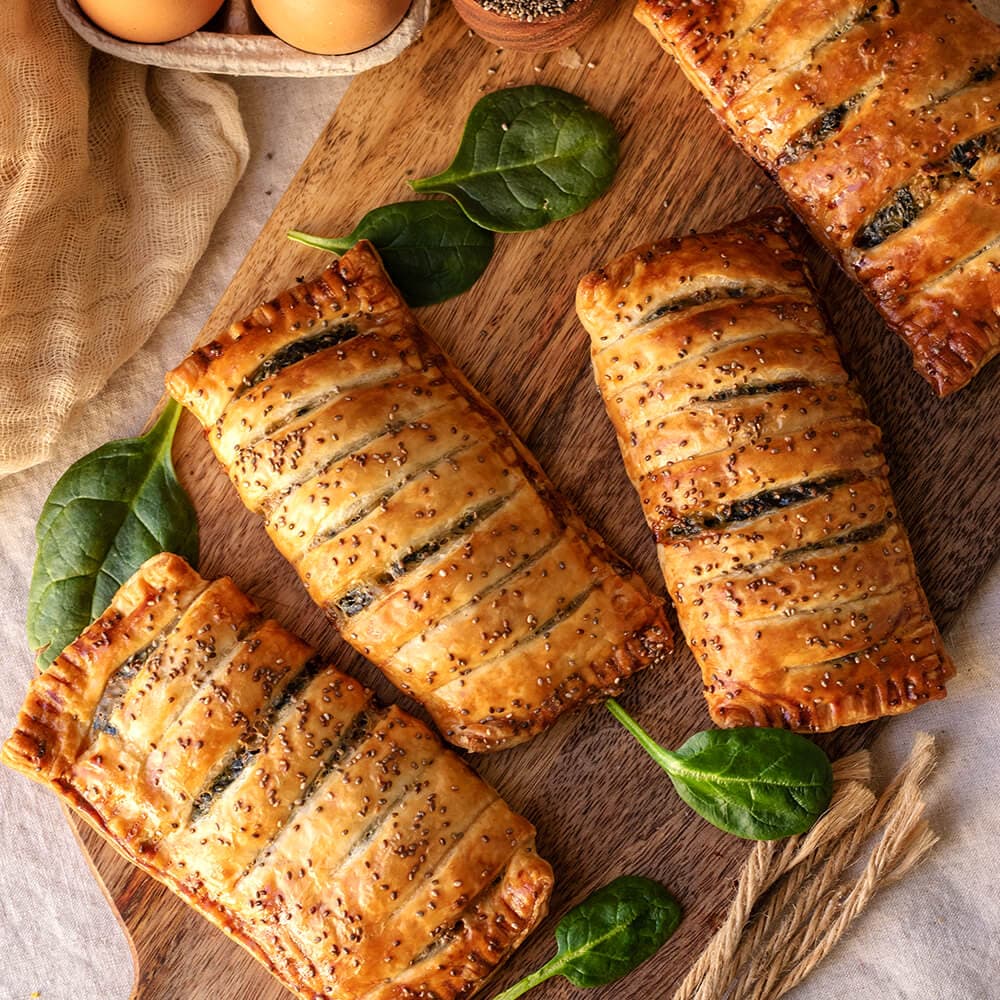 Napolitanas de espinacas y queso de cabra en Olla GM
