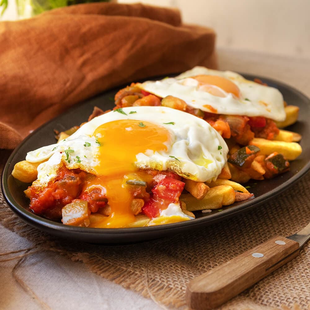 Pisto con patatas y huevo en Ollas GM
