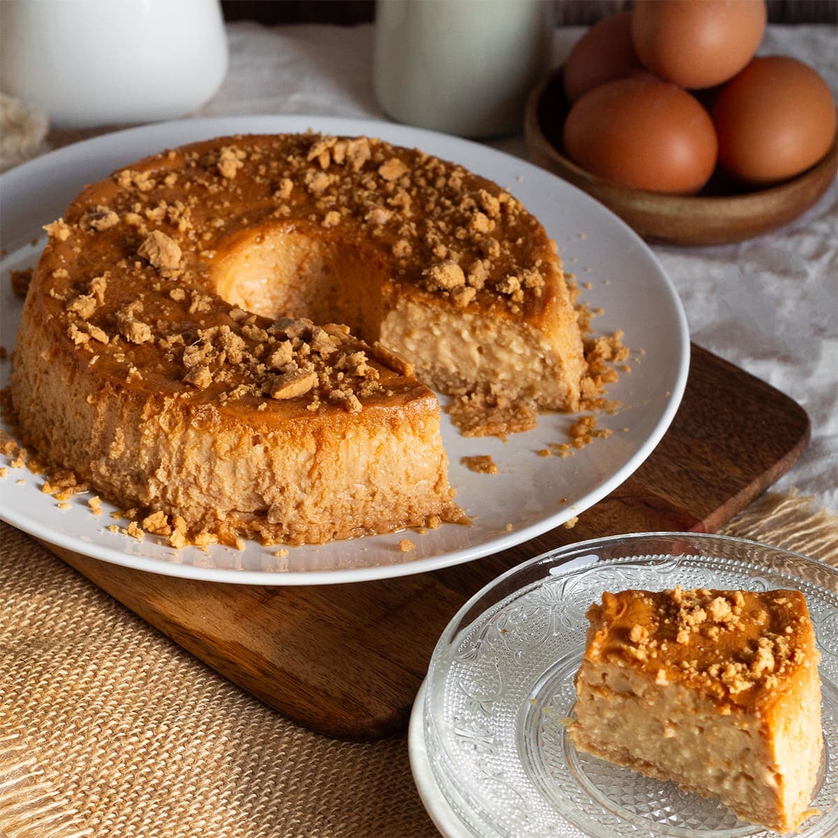 Flan de turrón en Ollas GM