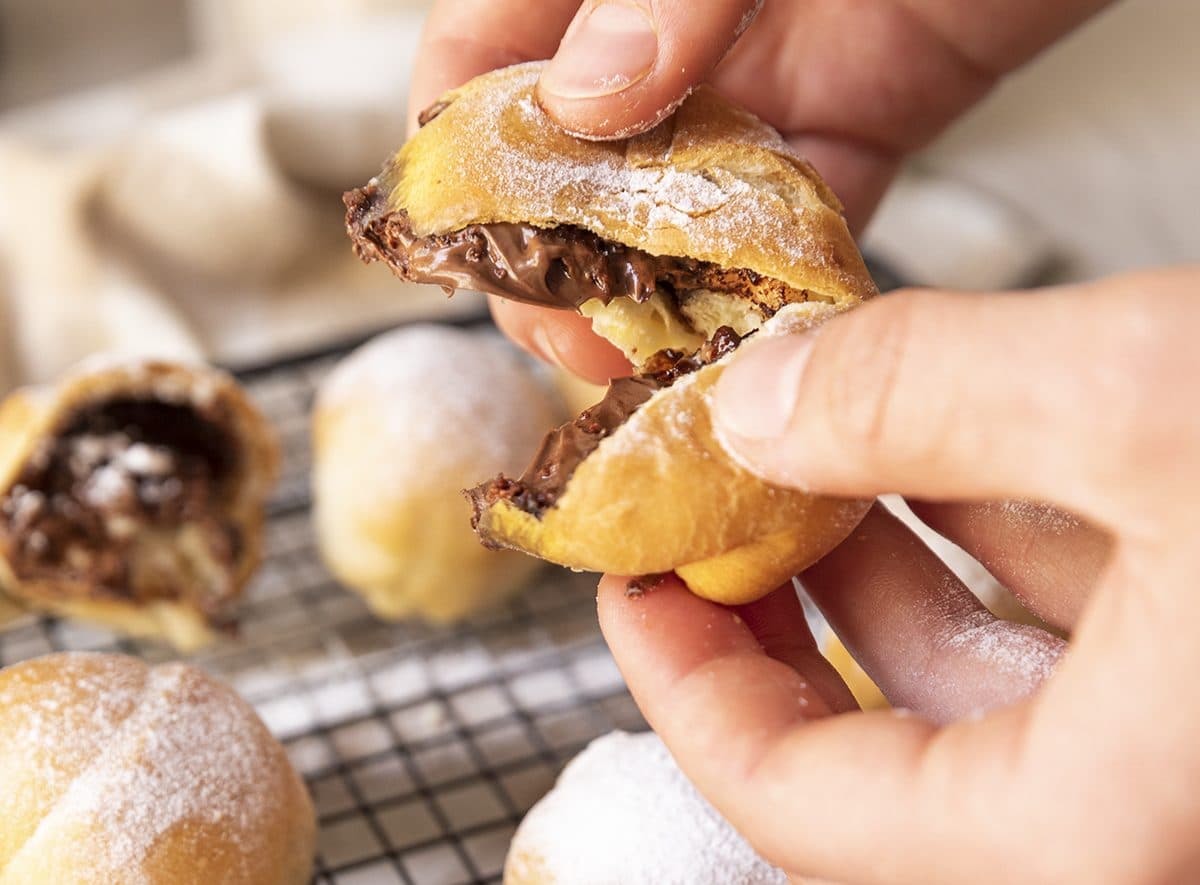 Panecillos rellenos de Nutella en Cecofry