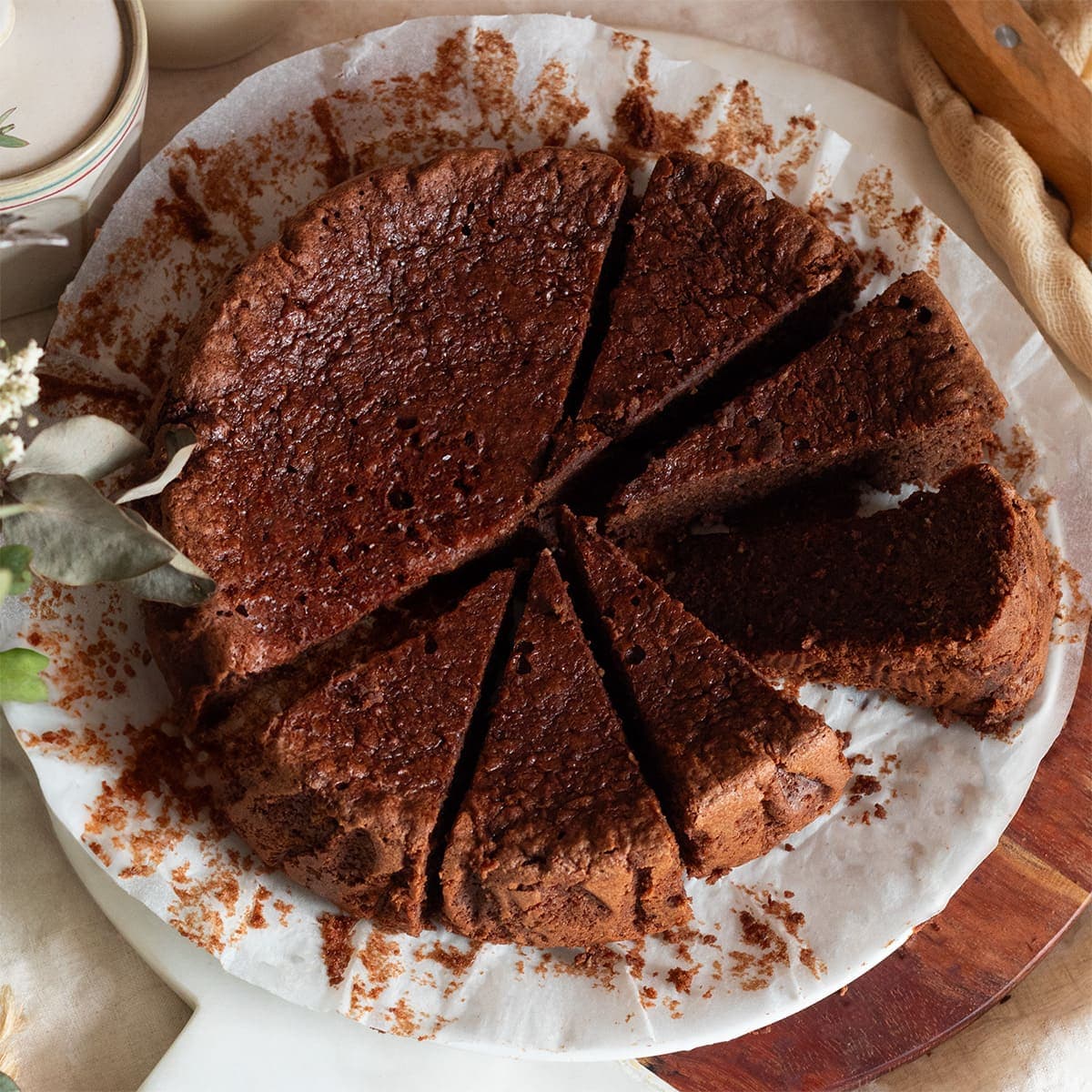 Tarta de chocolate y almendras sin gluten en Ollas GM