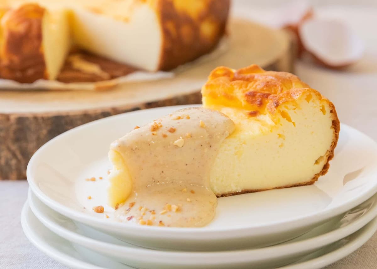 Tarta de queso con chocolate blanco en Ollas GM