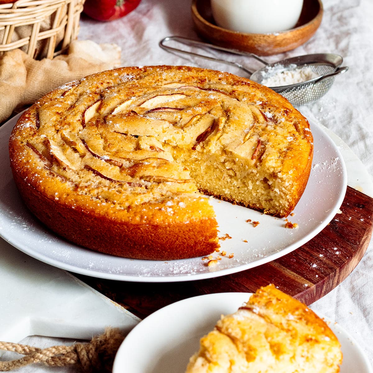 Rosa de pastel de manzana en Ollas