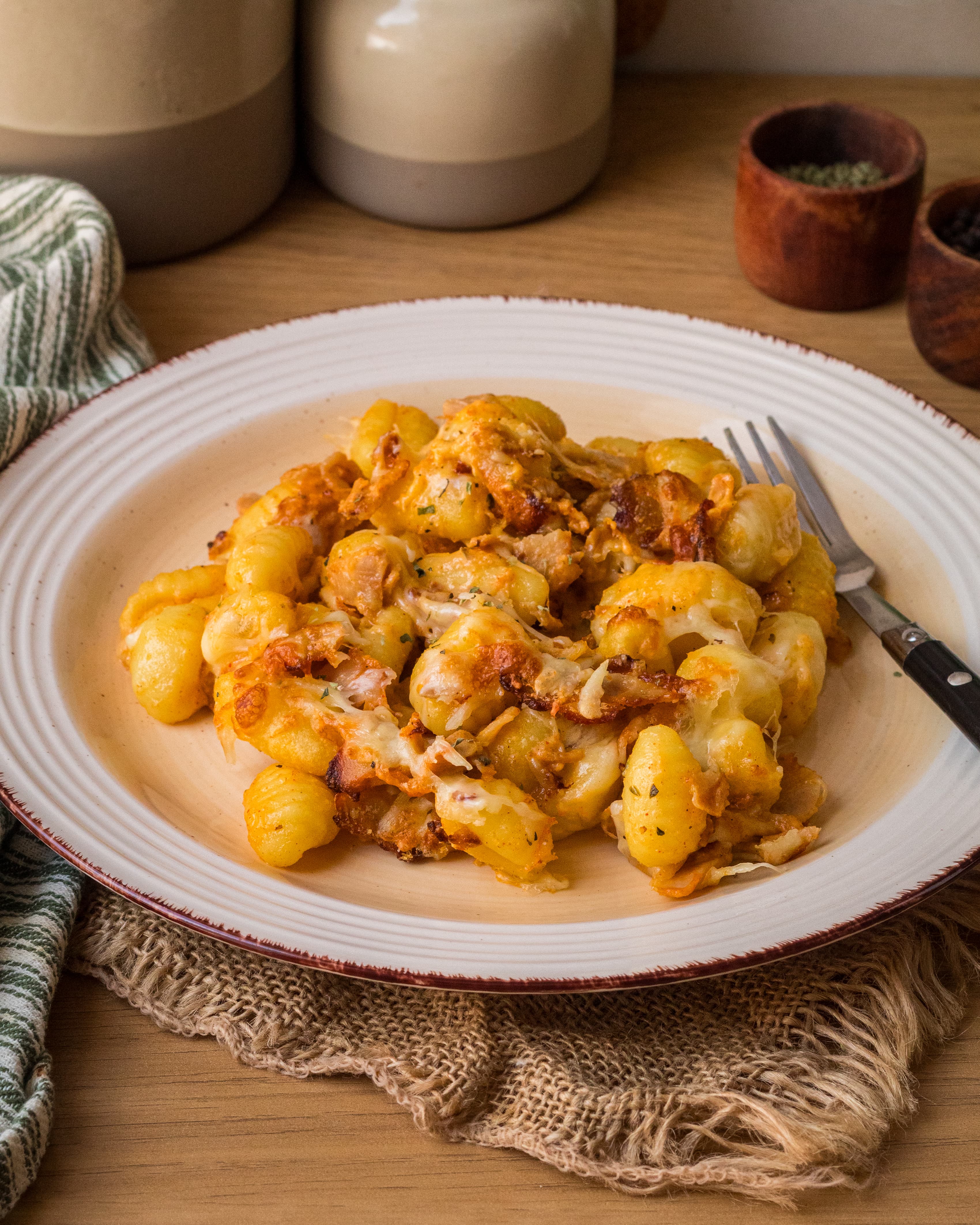 Ñoquis con carne de Kebab en Olla GM