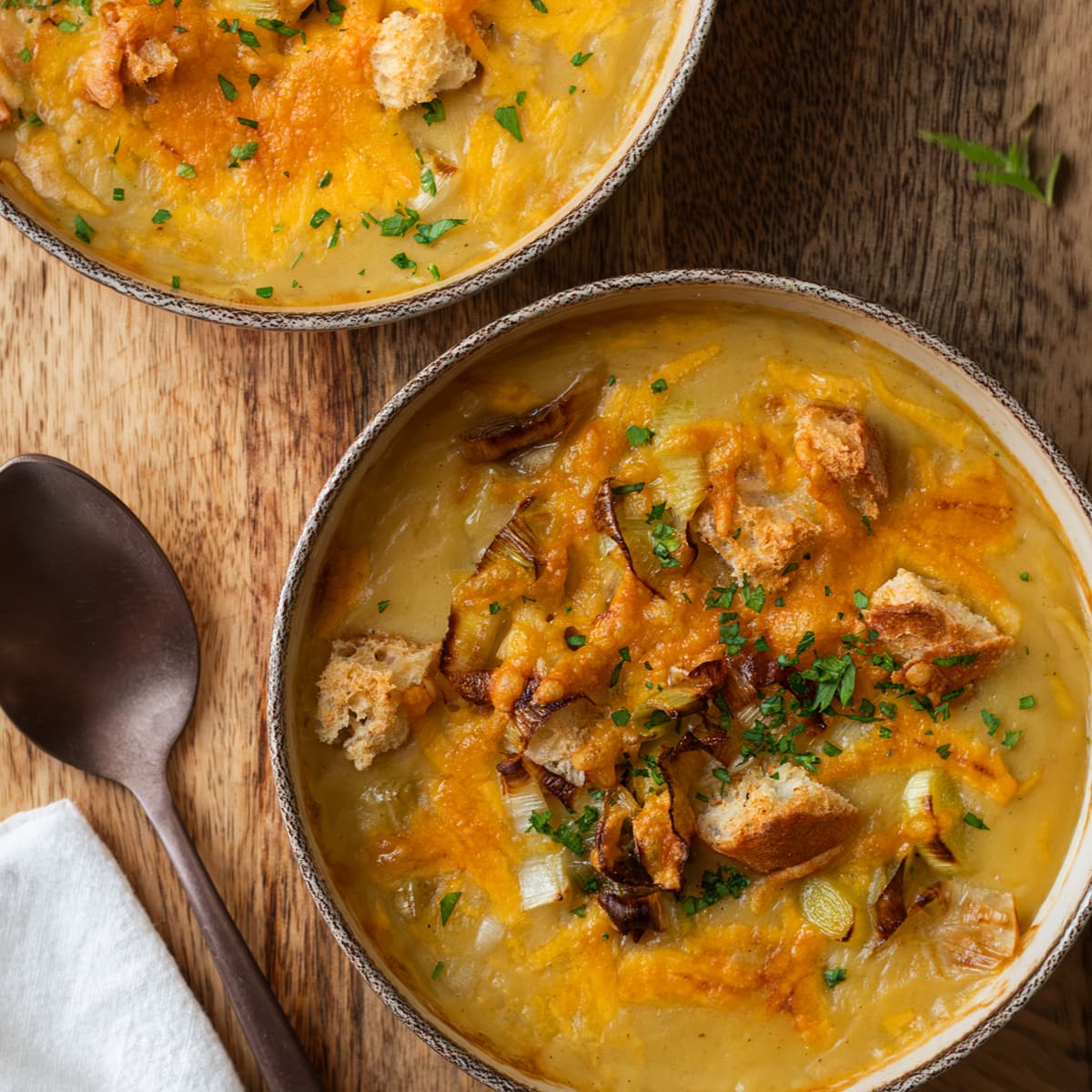 Crema de puerro gratinada  en Olla GM Pot