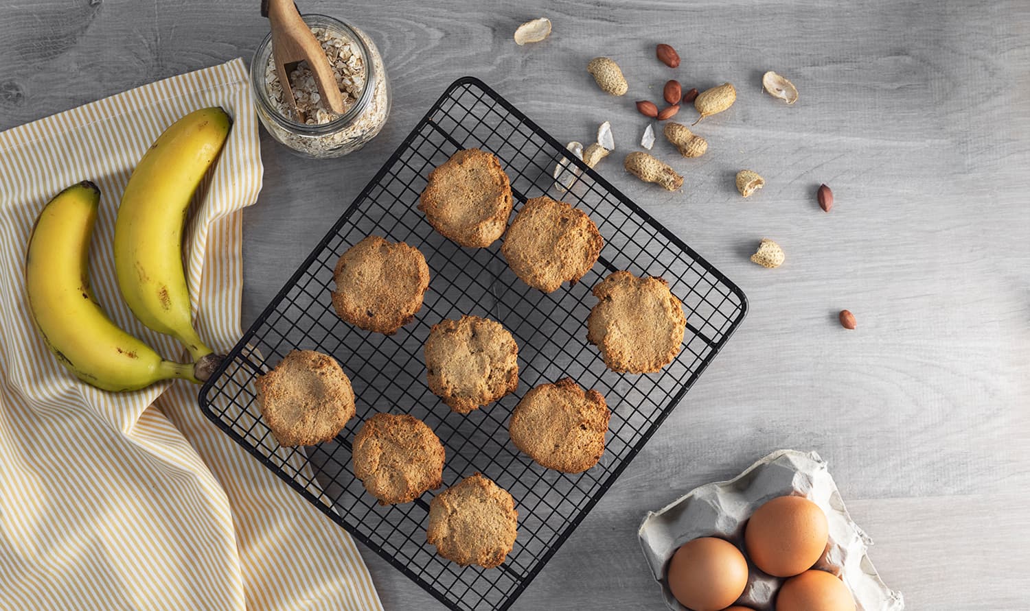 Cookies saludables de plátano y cacahuete