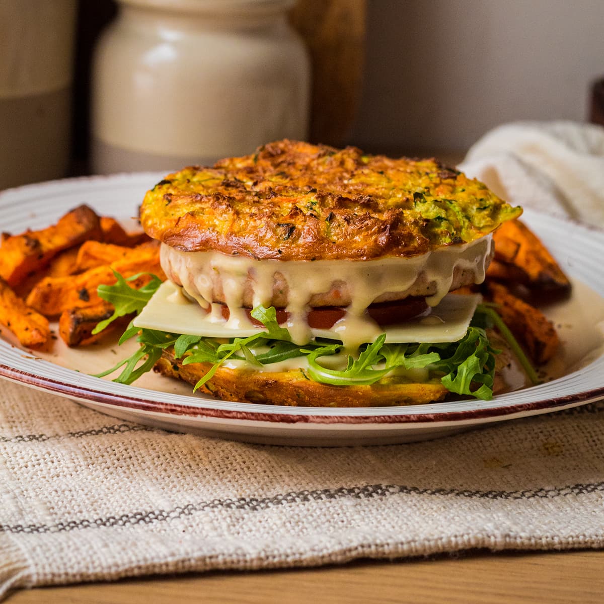 Hamburguesa con pan de verduras en Cecofry