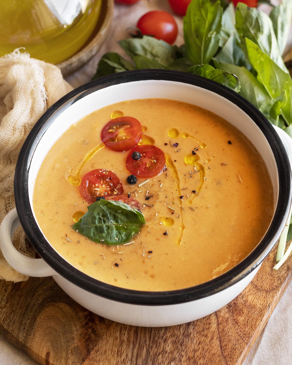 Crema fría de tomate y calabacín en Olla GM H