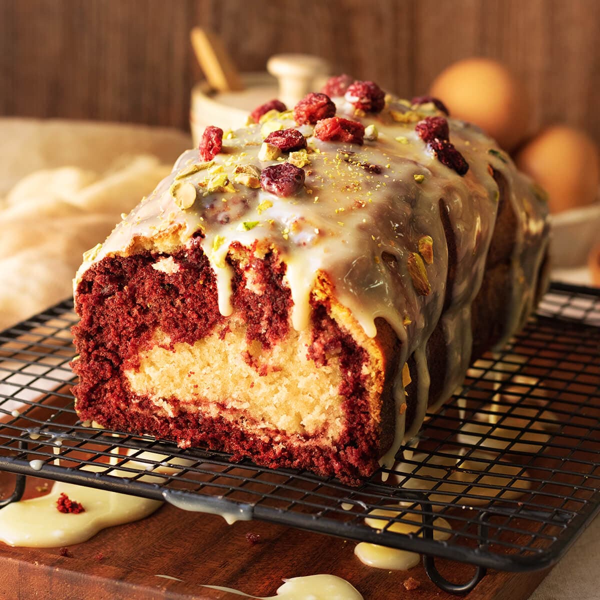 Bizcocho marmolado de red velvet en Mambo