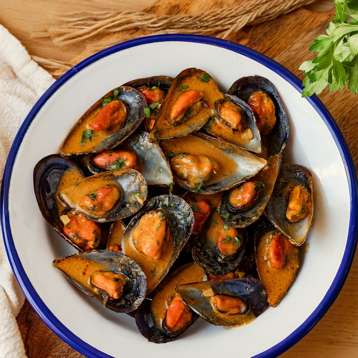 Mejillones al curry en Olla GM