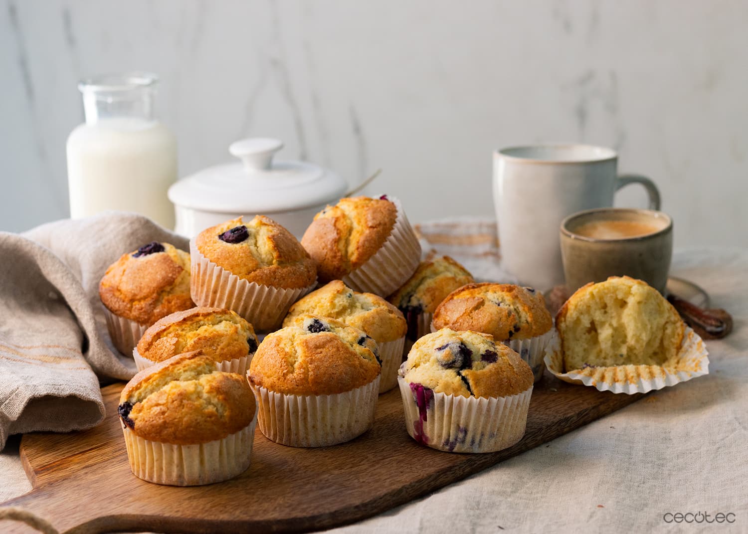 Muffins de requesón con arándanos