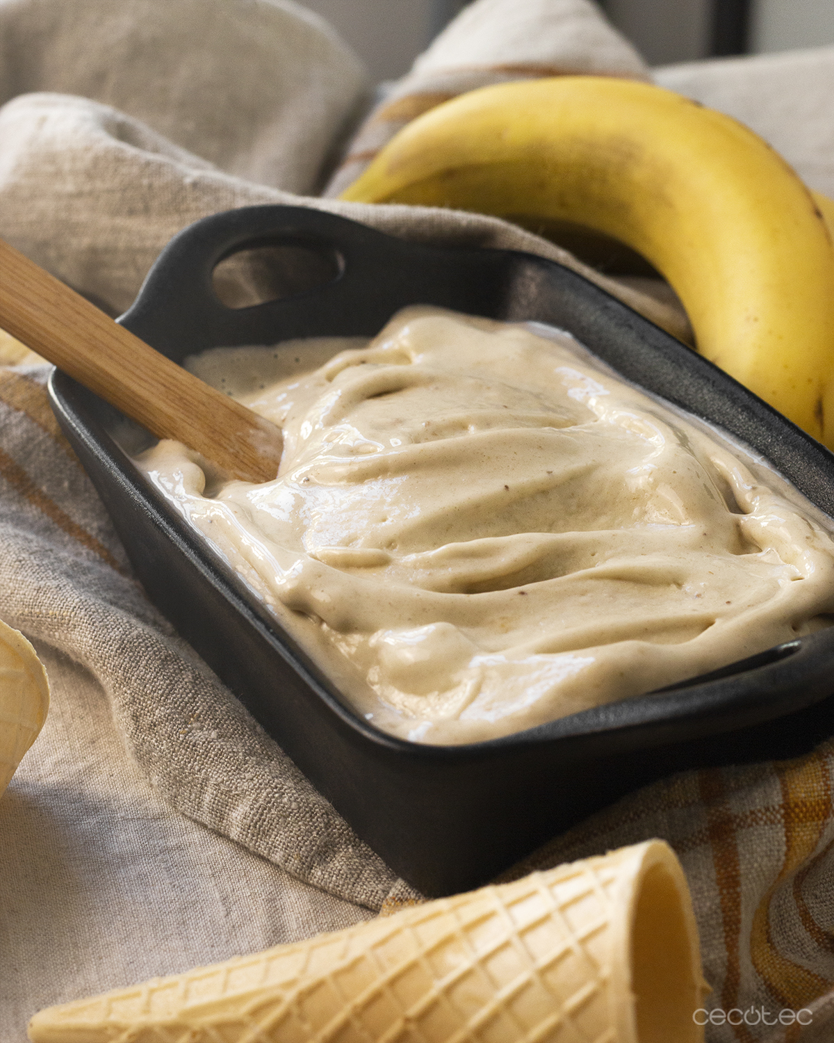 Helado saludable de pl tano y cacahuete